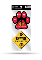 Chicago Blackhawks 2-Piece Pet Themed Auto Decal - Red
