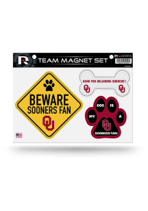 Oklahoma Sooners 3-Piece Pet Themed Pet Magnet