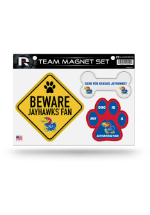 Kansas Jayhawks 3-Piece Pet Themed Pet Magnet