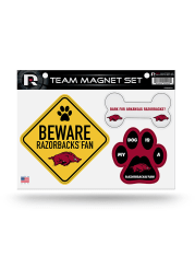 Arkansas Razorbacks 3-Piece Pet Themed Pet Magnet