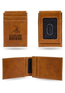 Cleveland Browns Laser Engraved Front Pocket Mens Bifold Wallet