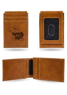 Kansas Jayhawks Laser Engraved Front Pocket Mens Bifold Wallet