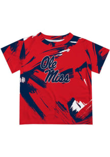 Vive La Fete Ole Miss Rebels Toddler Red Paint Brush Short Sleeve T-Shirt
