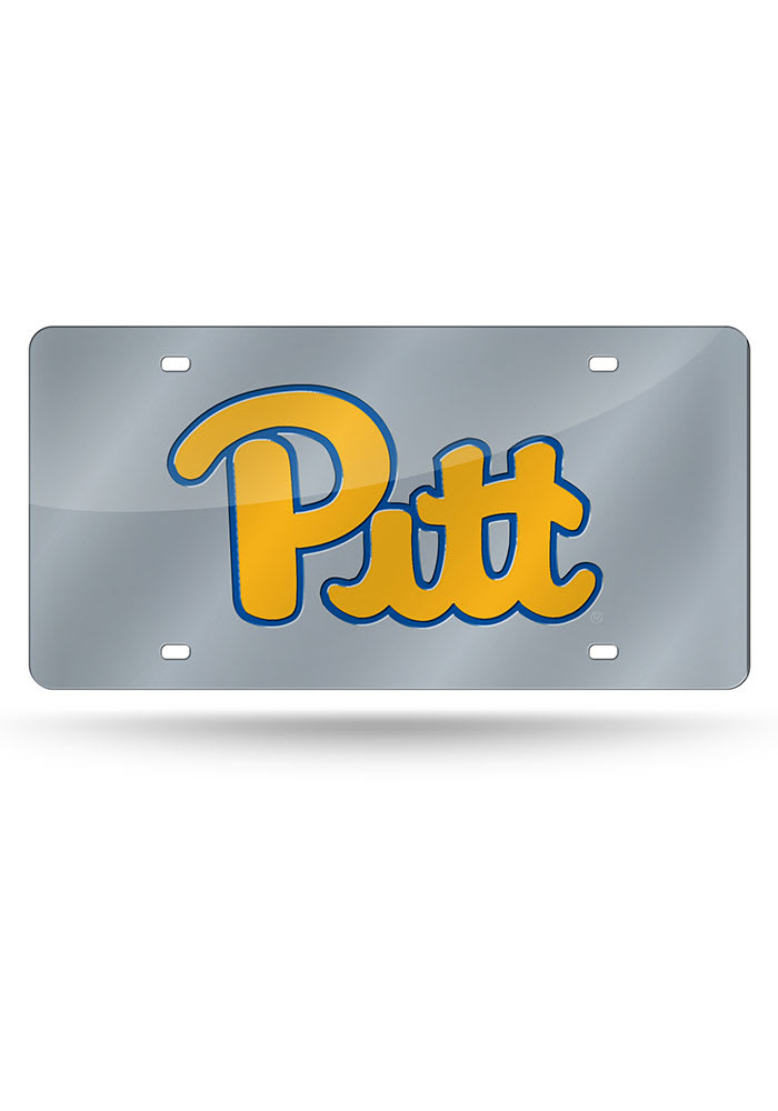 Pitt Panthers Silver Laser Car Accessory License Plate