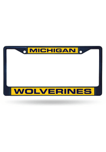 Blue Michigan Wolverines Colored Chrome License Frame