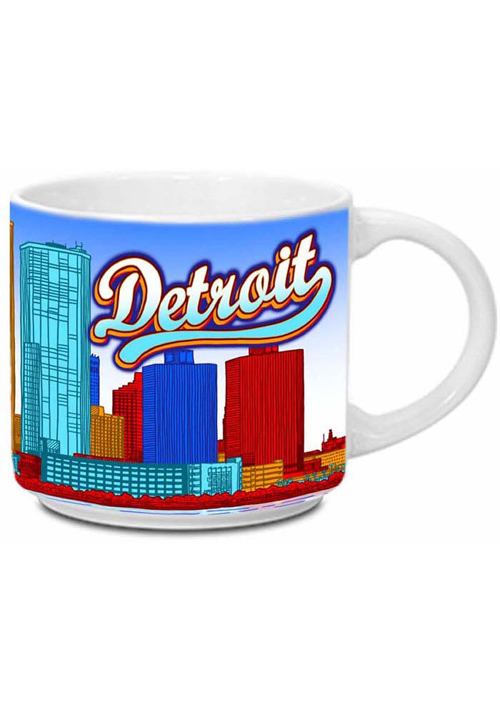 Detroit Skyline White 14 oz Metro Mug