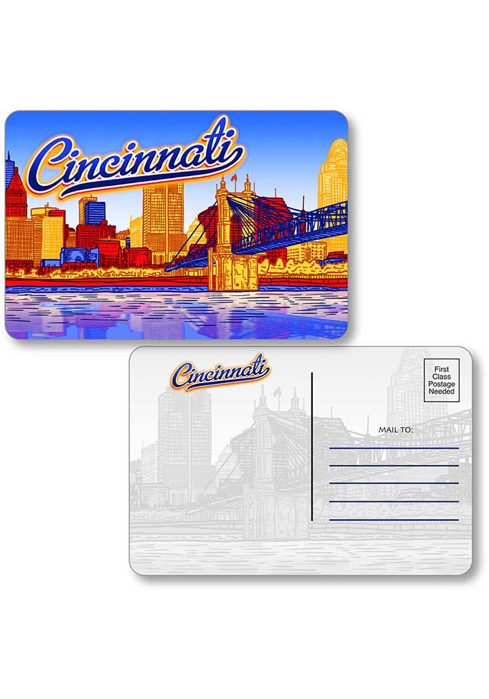 Cincinnati Skyline Shape Cut Paper Postcard