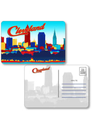 Cleveland Skyline Shape Cut Paper Postcard