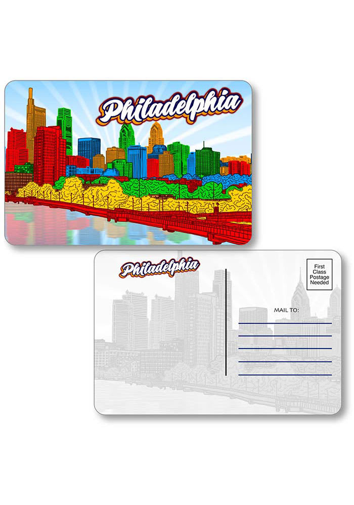 Philadelphia Skyline Shape Cut Paper Postcard