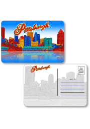 Pittsburgh Skyline Shape Cut Paper Postcard