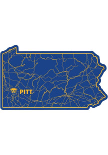 Blue Pitt Panthers 3.5&quot; Watershed State Rugged Stickers