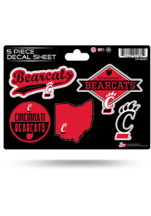 Cincinnati Bearcats 5 Pack Decal Sheet Auto Decal - Red