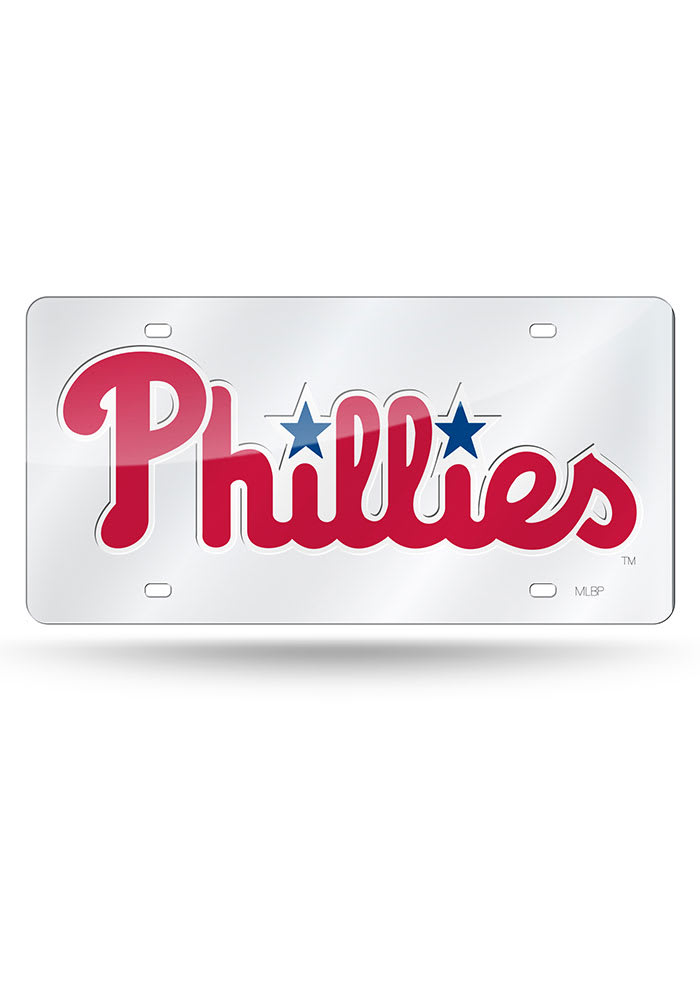 Philadelphia Phillies Team Logo Silver Car Accessory License Plate