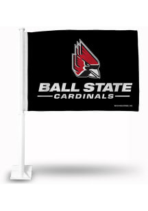 Ball State Cardinals 11x14 Red Nylon Car Flag - Black