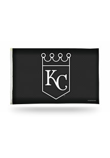 Kansas City Royals Carbon Fiber 3x5 ft Black Silk Screen Grommet Flag