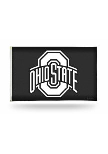 Black Ohio State Buckeyes Carbon Fiber 3x5 ft Silk Screen Grommet Flag
