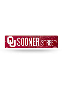 Oklahoma Sooners Plastic Street Sign - Red
