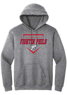 Summit Sportswear Reading Fightin Phils Mens Graphite Homeplate Long Sleeve Hoodie