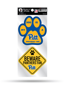 Pitt Panthers 2-Piece Pet Themed Auto Decal - Blue