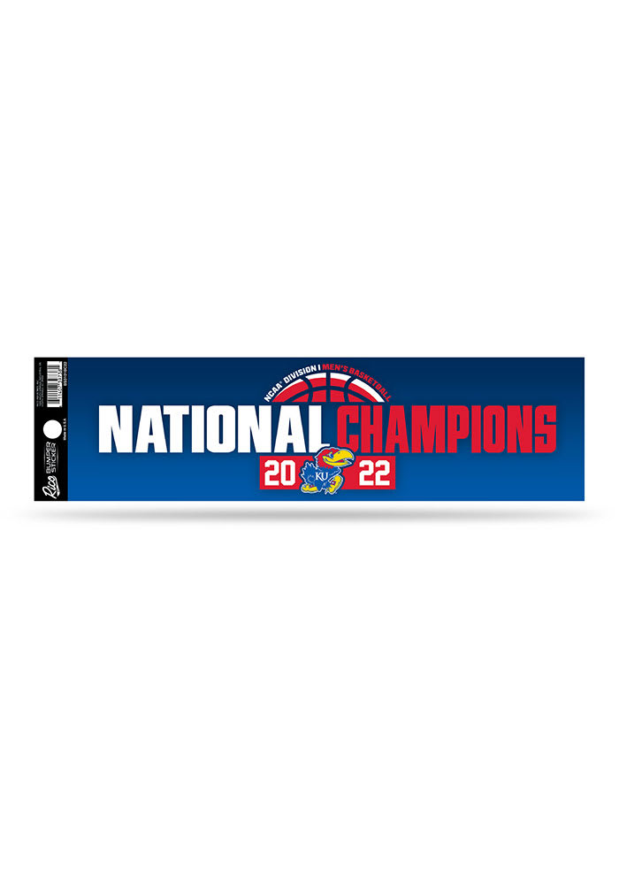 Kansas Jayhawks 2022 National Champs Bumper Sticker - Blue