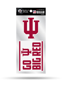 Indiana Hoosiers Double Up Auto Decal - Red