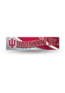 Red Indiana Hoosiers Plastic Sign