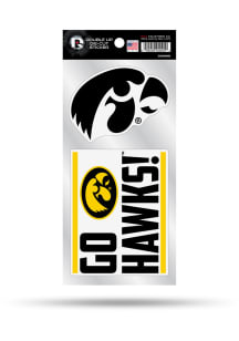 Iowa Hawkeyes Double Up Auto Decal - Gold
