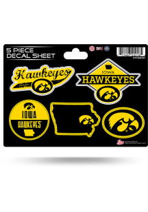 Yellow Iowa Hawkeyes 5pc Stickers