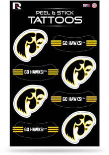 Black Iowa Hawkeyes 8 Pack Tattoo