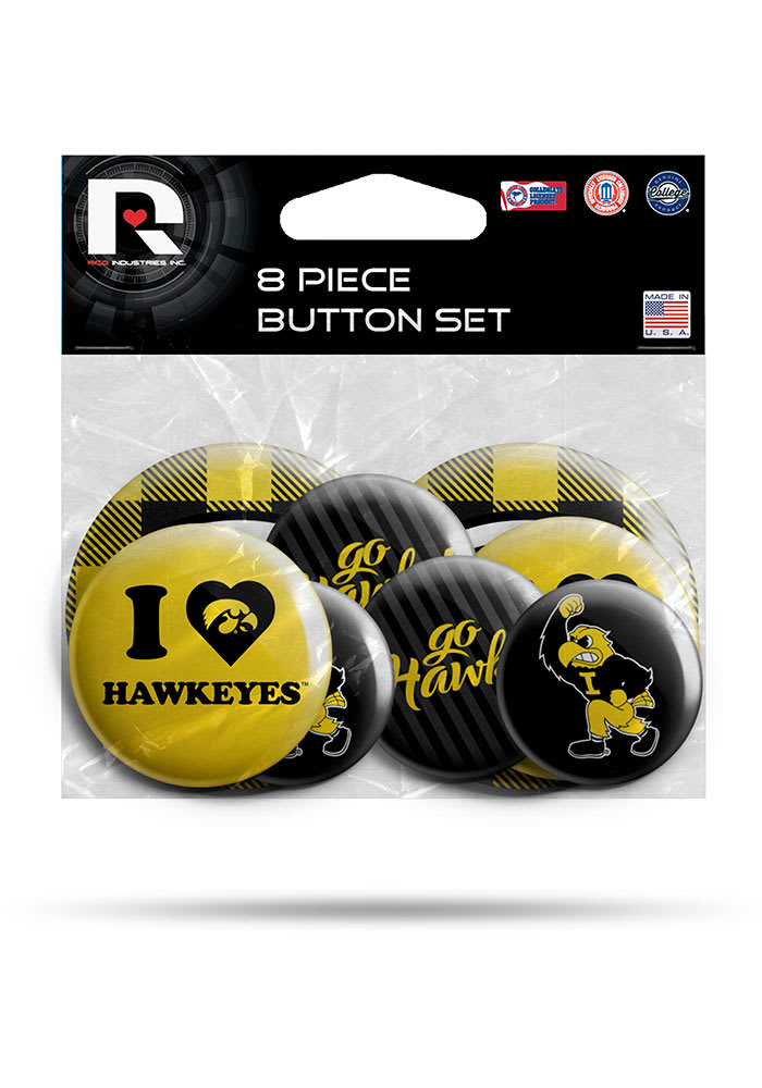 Iowa Hawkeyes 8 Pack Button