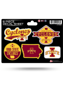 Iowa State Cyclones 5pc Auto Decal - Red