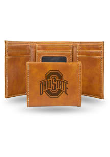 Ohio State Buckeyes Laser Engraved Mens Trifold Wallet