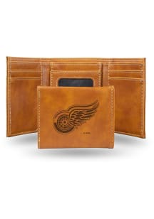 Detroit Red Wings Laser Engraved Mens Trifold Wallet