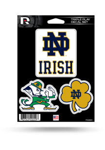 Notre Dame Fighting Irish Triple Play Auto Decal - Navy Blue