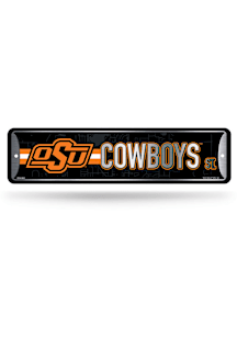 Oklahoma State Cowboys Metal Street Sign - Orange