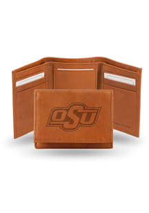 Oklahoma State Cowboys Embossed Genuine Leather Mens Trifold Wallet