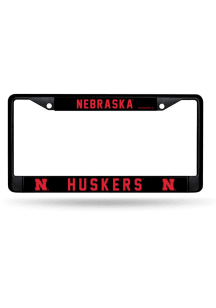 Black Nebraska Cornhuskers Black Chrome Design License Frame