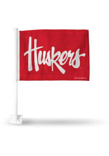 Nebraska Cornhuskers Logo Car Flag - Red