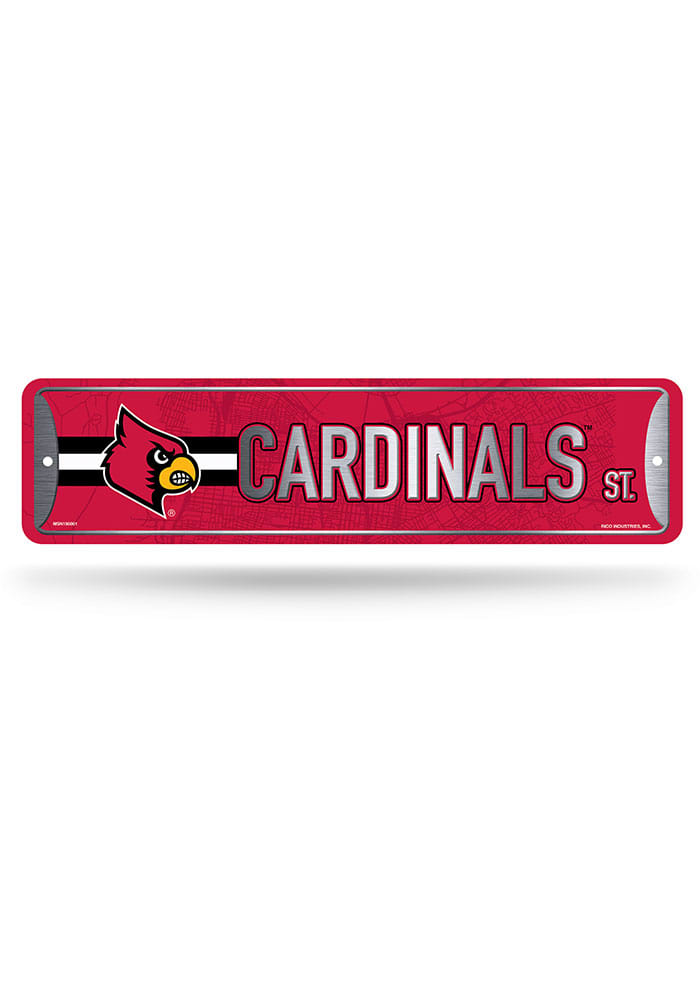 LOUISVILLE CARDINALS LARGE METAL SIGN