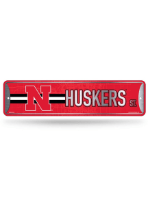 Red Nebraska Cornhuskers Metal Sign