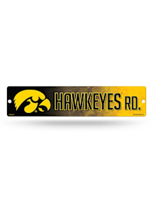 Iowa Hawkeyes Plastic 4x16 Sign - Gold