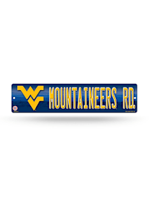 West Virginia Mountaineers Plastic 4x16 Sign - Navy Blue