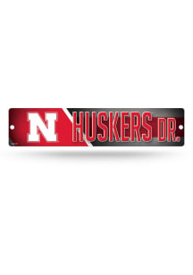 Red Nebraska Cornhuskers Plastic 4x16 Sign