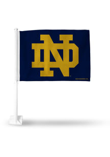 Notre Dame Fighting Irish Black Pole Car Flag - Blue