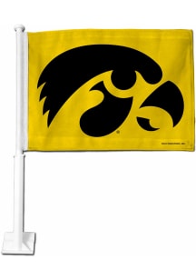 Iowa Hawkeyes Black Pole Car Flag - Gold
