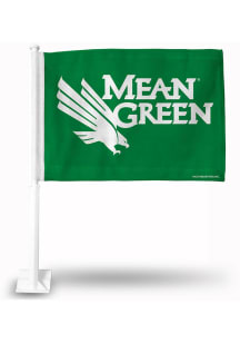 North Texas Mean Green Black Pole Car Flag - Green