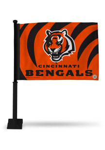 Cincinnati Bengals Black Pole Car Flag - Orange
