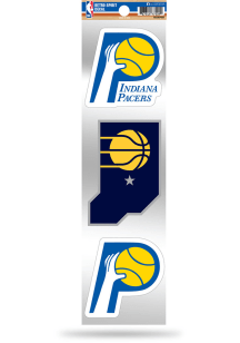 Indiana Pacers 3pc Retro Spirit Auto Decal - Navy Blue