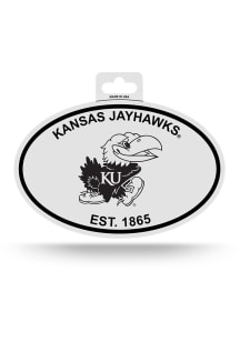 Kansas Jayhawks White Oval Auto Decal - White