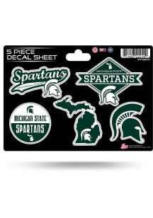 Green Michigan State Spartans 5pc Stickers